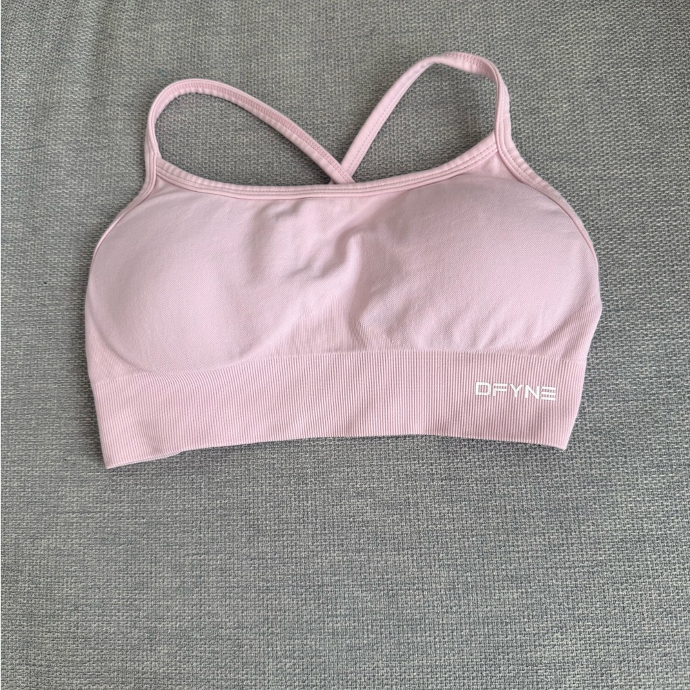 DFYNE Light Pink Dynamic Backless Sports Bra
